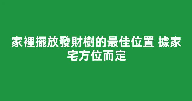 家裡擺放發財樹的最佳位置 據家宅方位而定